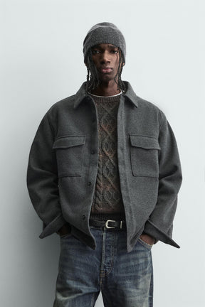 WATER-REPELLENT TWILL TEXTURED OVERSHIRT - Image 2