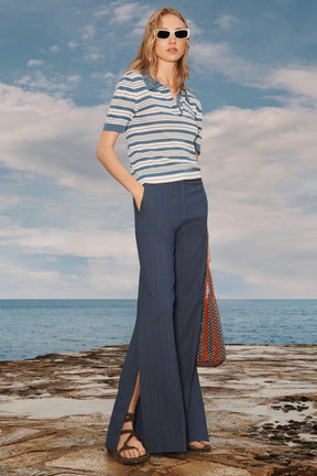 Striped Flare Trousers