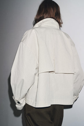 ZW COLLECTION LEATHER COLLAR SHORT TRENCH COAT - Image 3