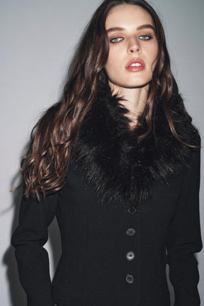 Faux Fur Collar Jacket