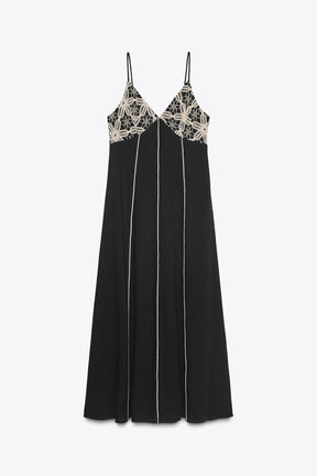 EMBROIDERED MIDI DRESS - Image 5