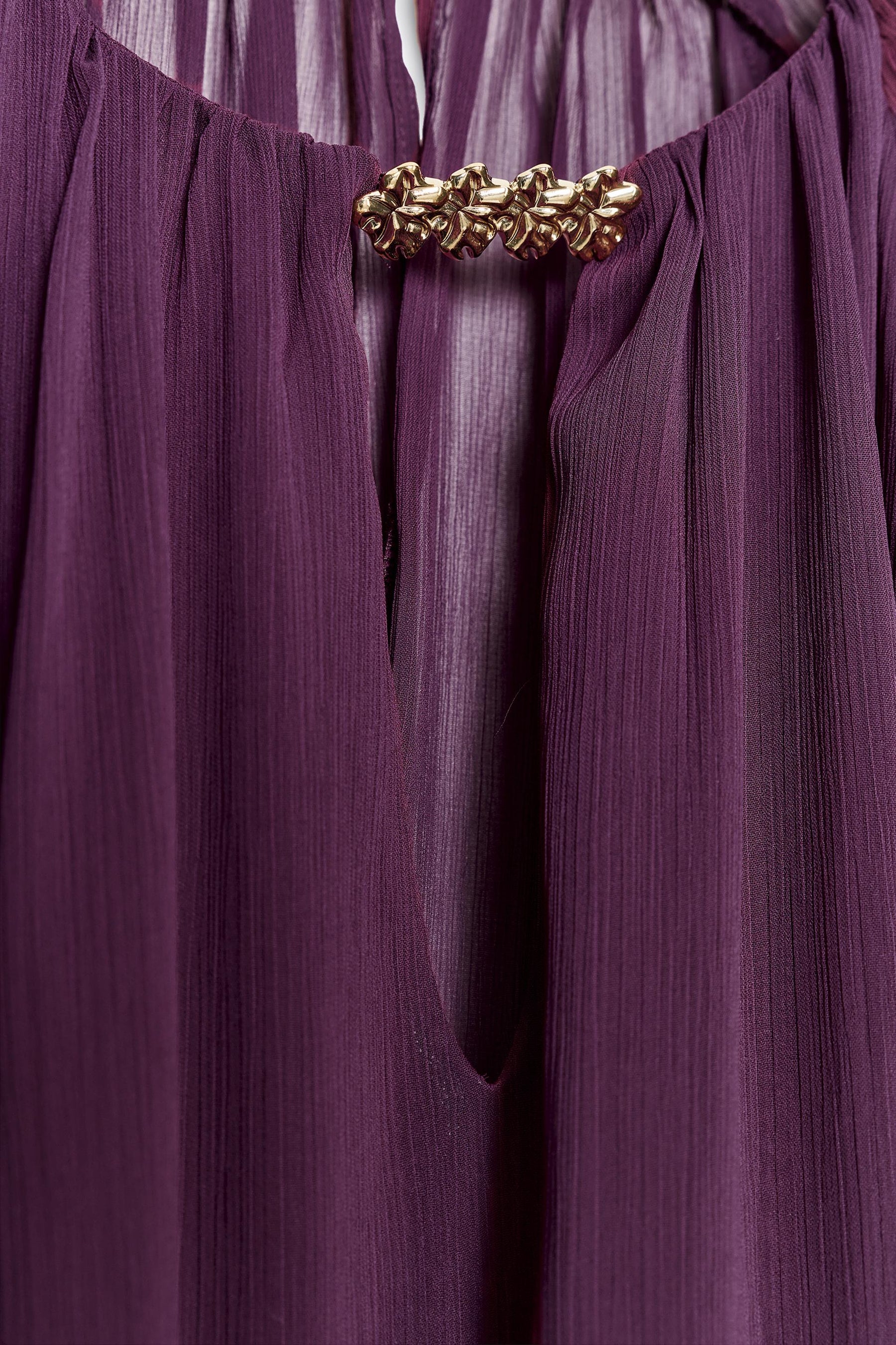 SEMI-SHEER BLOUSE WITH TRIM