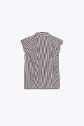 Striped Balloon Sleeve Shirt