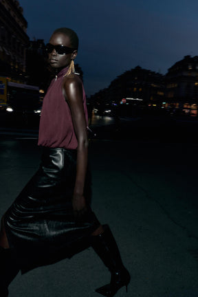 BALLOON HALTER NECK TOP