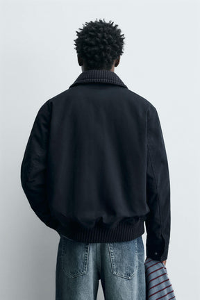 TOGGLE JACKET WITH CONTRAST COLLAR - Image 3