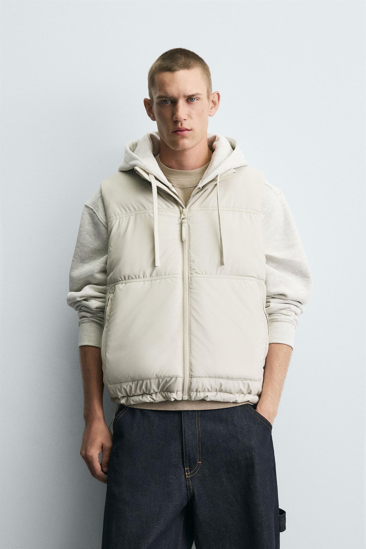 RUBBERISED PUFFER GILET - Image 2