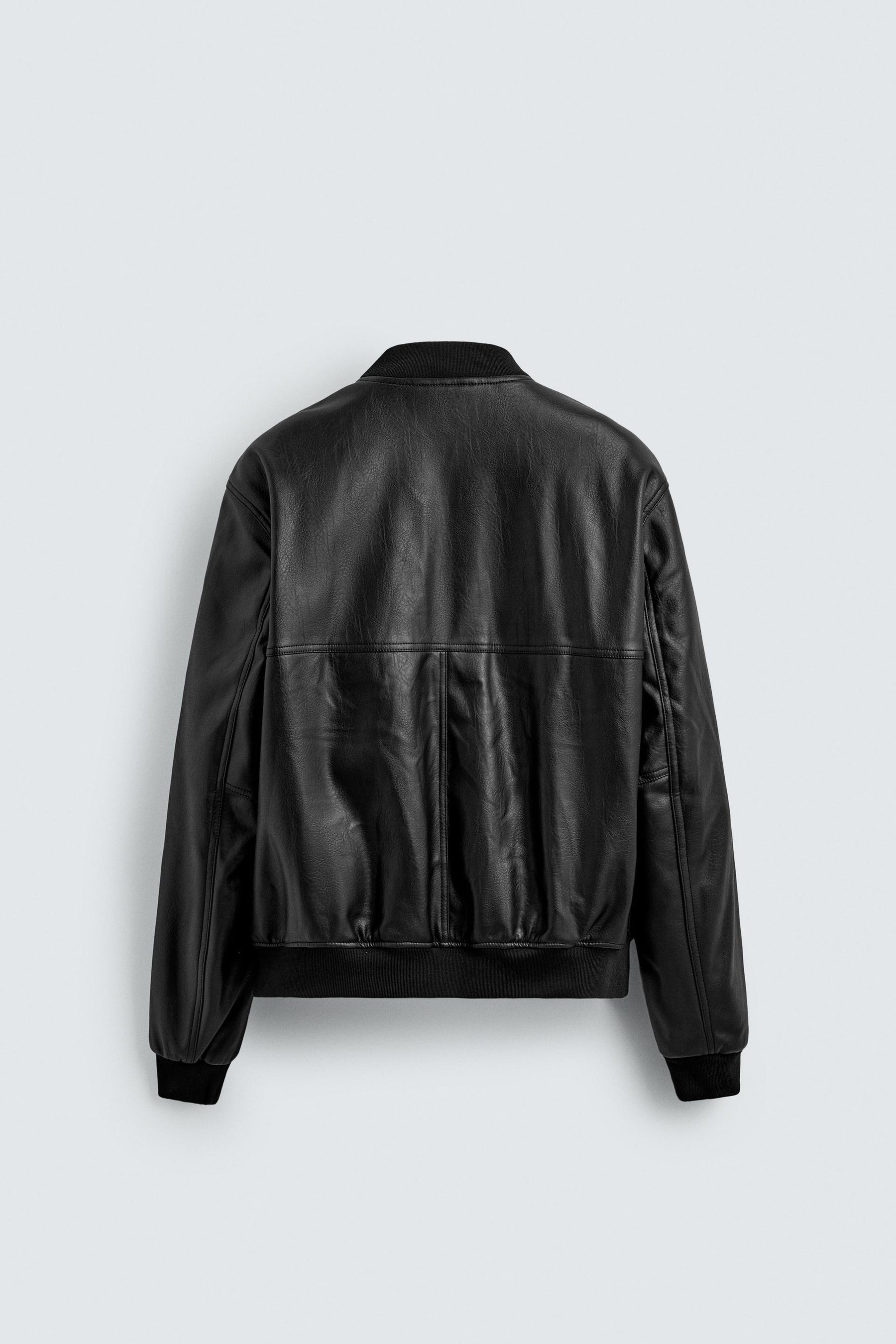 Faux Leather Bomber