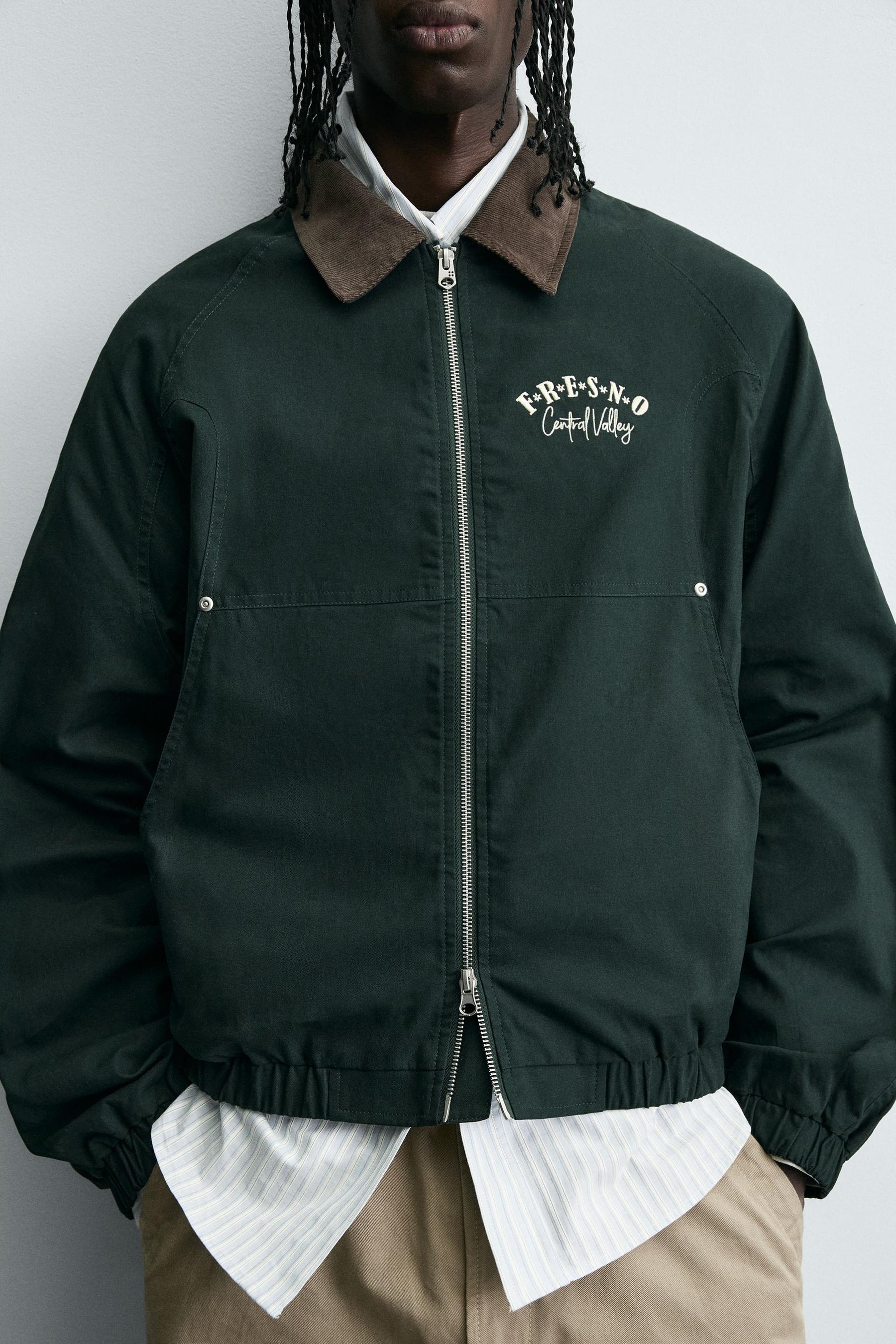 EMBROIDERED CONTRAST COLLAR JACKET - Image 5