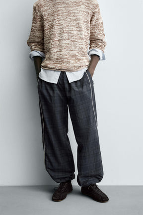 CONTRAST CHECK TECHNICAL JOGGER TROUSERS - Image 2