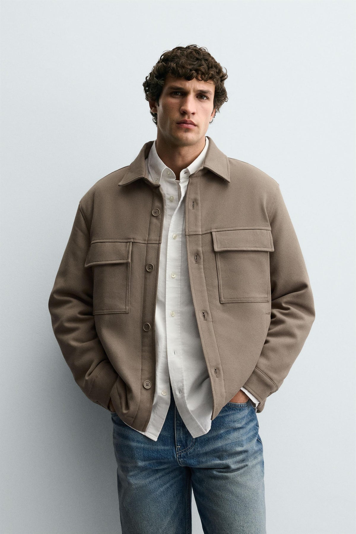 TEXTURED PADDED OVERSHIRT - Image 2