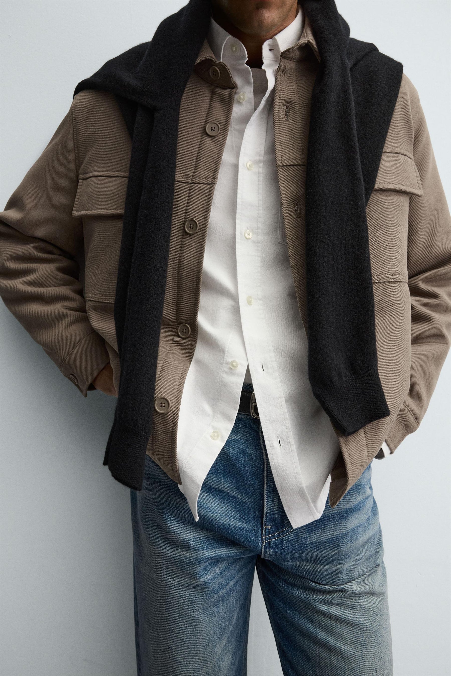 TEXTURED PADDED OVERSHIRT - Image 5
