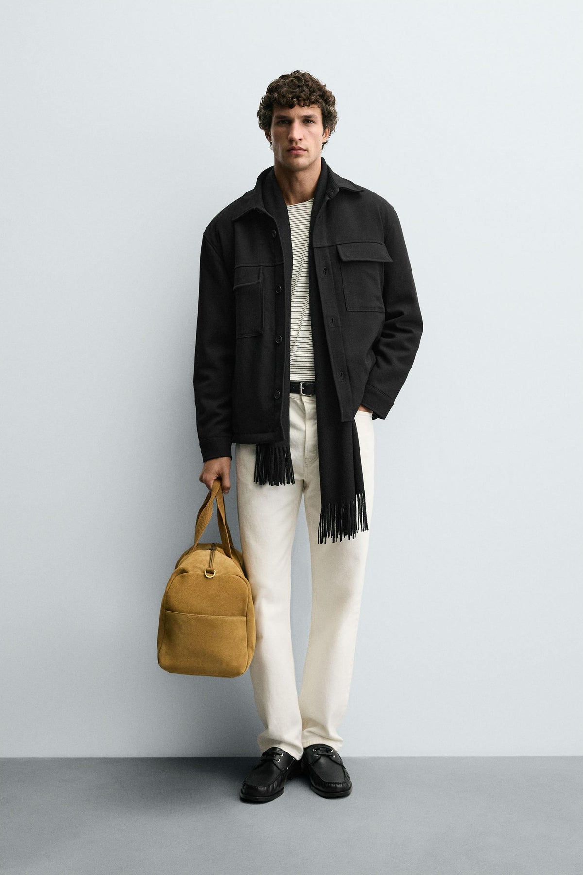 TEXTURED PADDED OVERSHIRT - Image 1