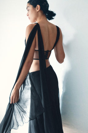 Draped Georgette Skirt