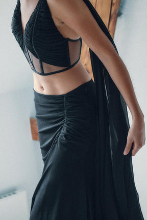 Draped Georgette Skirt