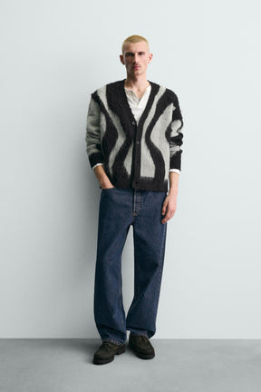 Brushed Jacquard Cardigan