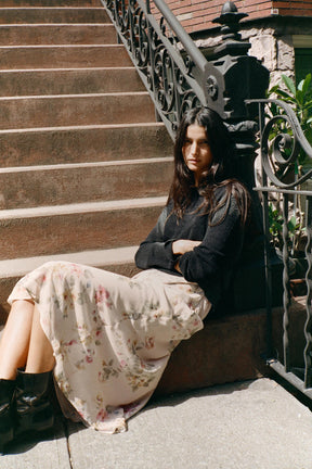 BLURRED PRINT KNIT JUMPER