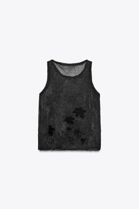 SEMI-SHEER TEXTURED KNIT TOP - Image 6