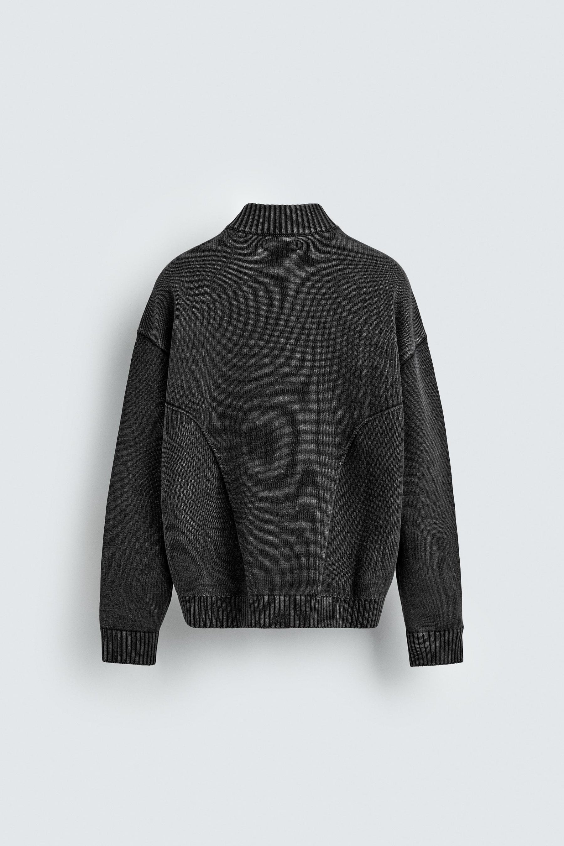 WASHED KNIT BOMBER JACKET - Image 7
