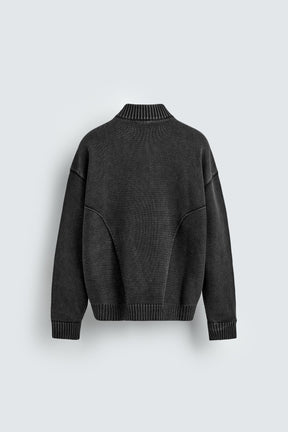WASHED KNIT BOMBER JACKET - Image 7