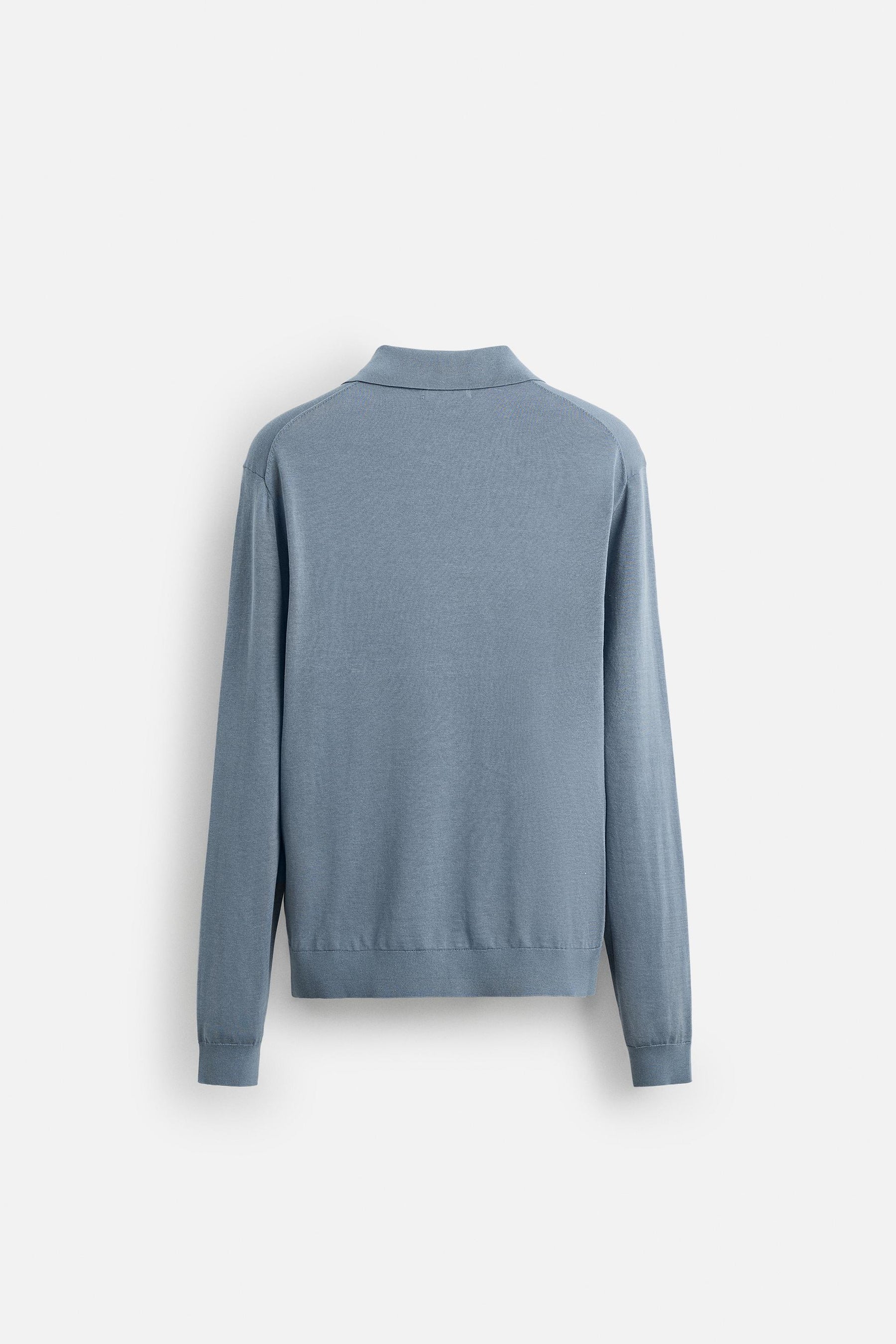 COTTON BLEND KNIT POLO SHIRT - Image 6