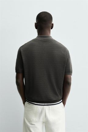 TEXTURED KNIT POLO SHIRT - Image 3