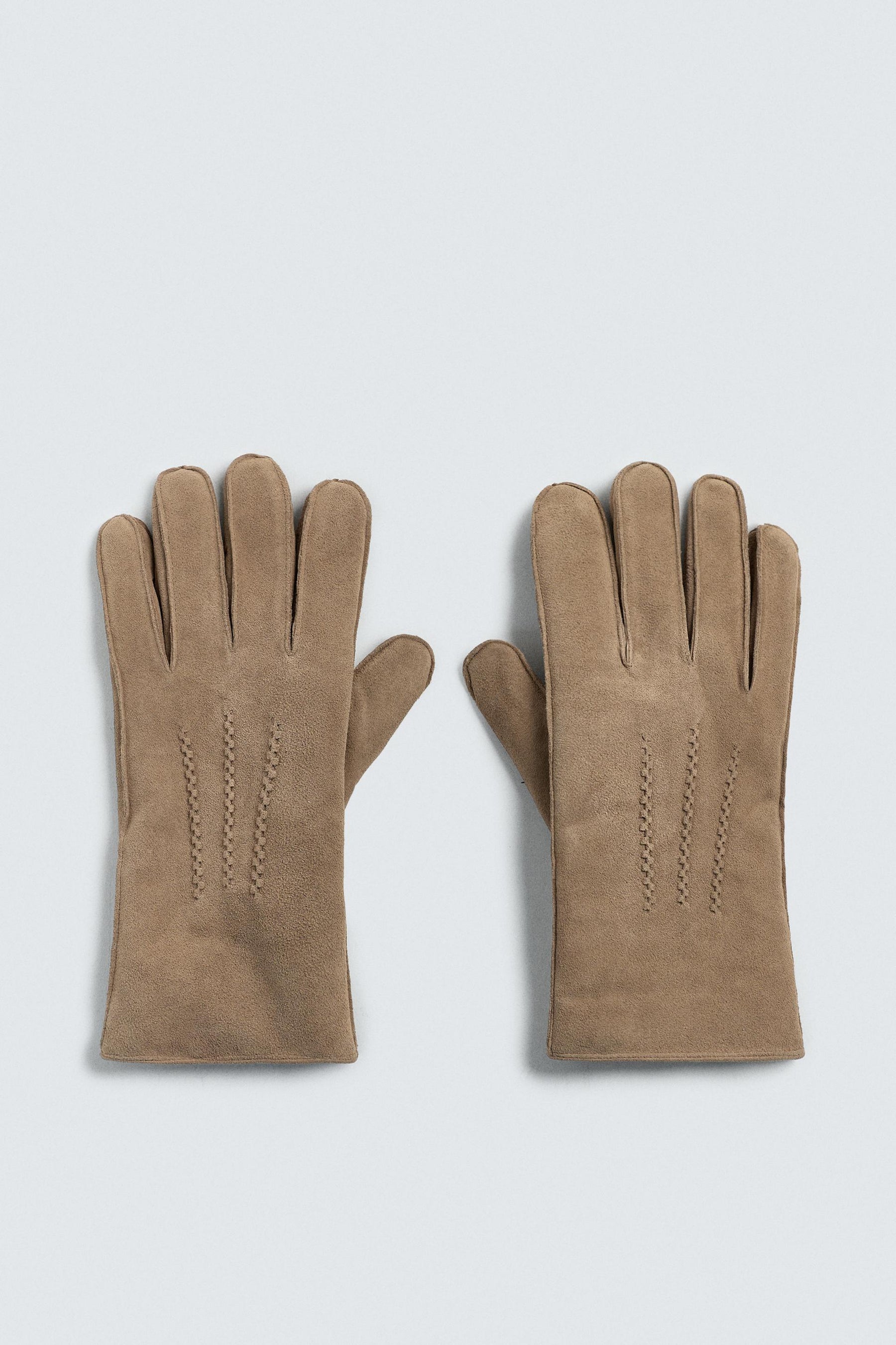 CONTRAST LEATHER GLOVES - Image 3