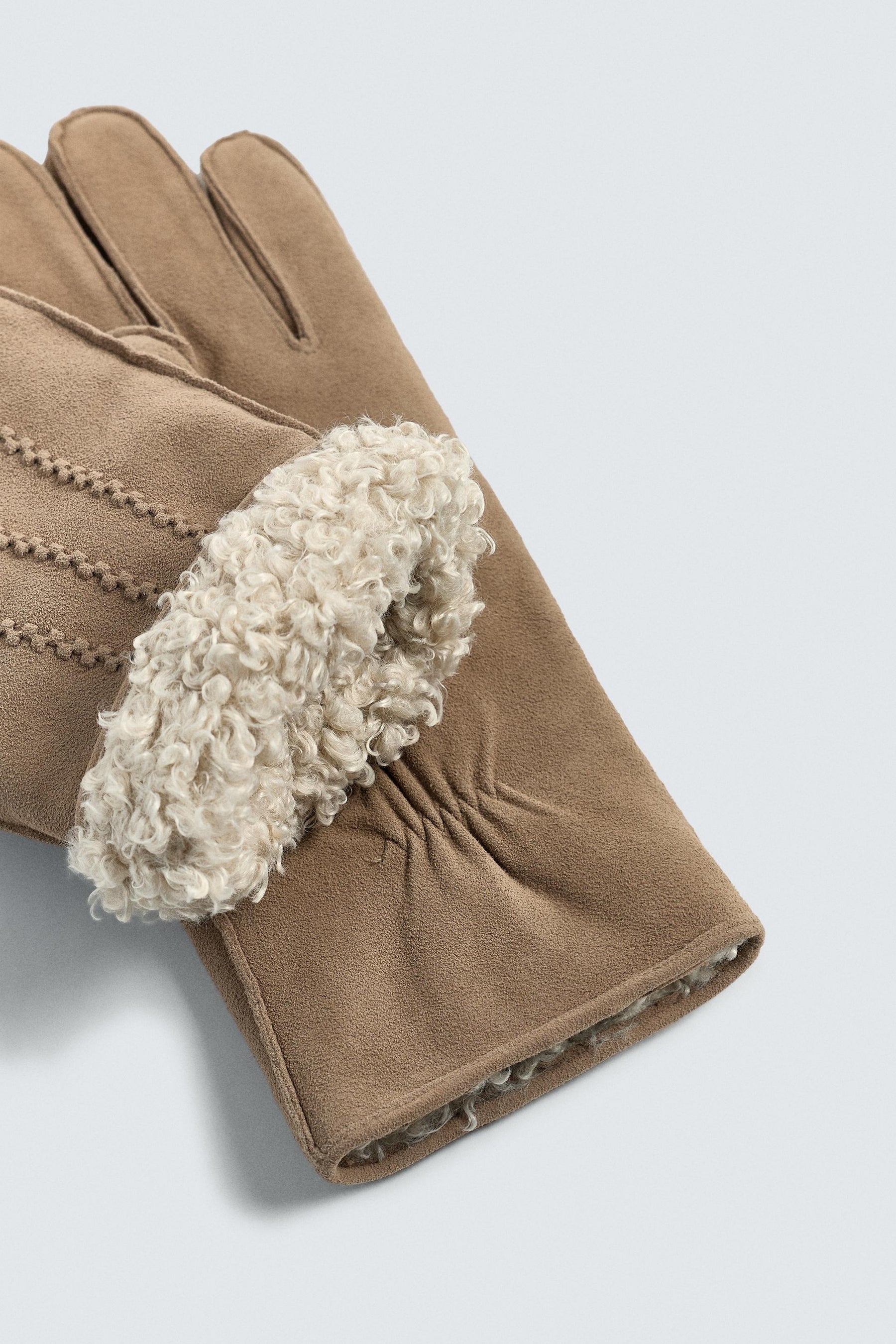 CONTRAST LEATHER GLOVES - Image 5