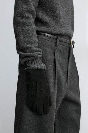 CONTRAST LEATHER GLOVES - Image 1