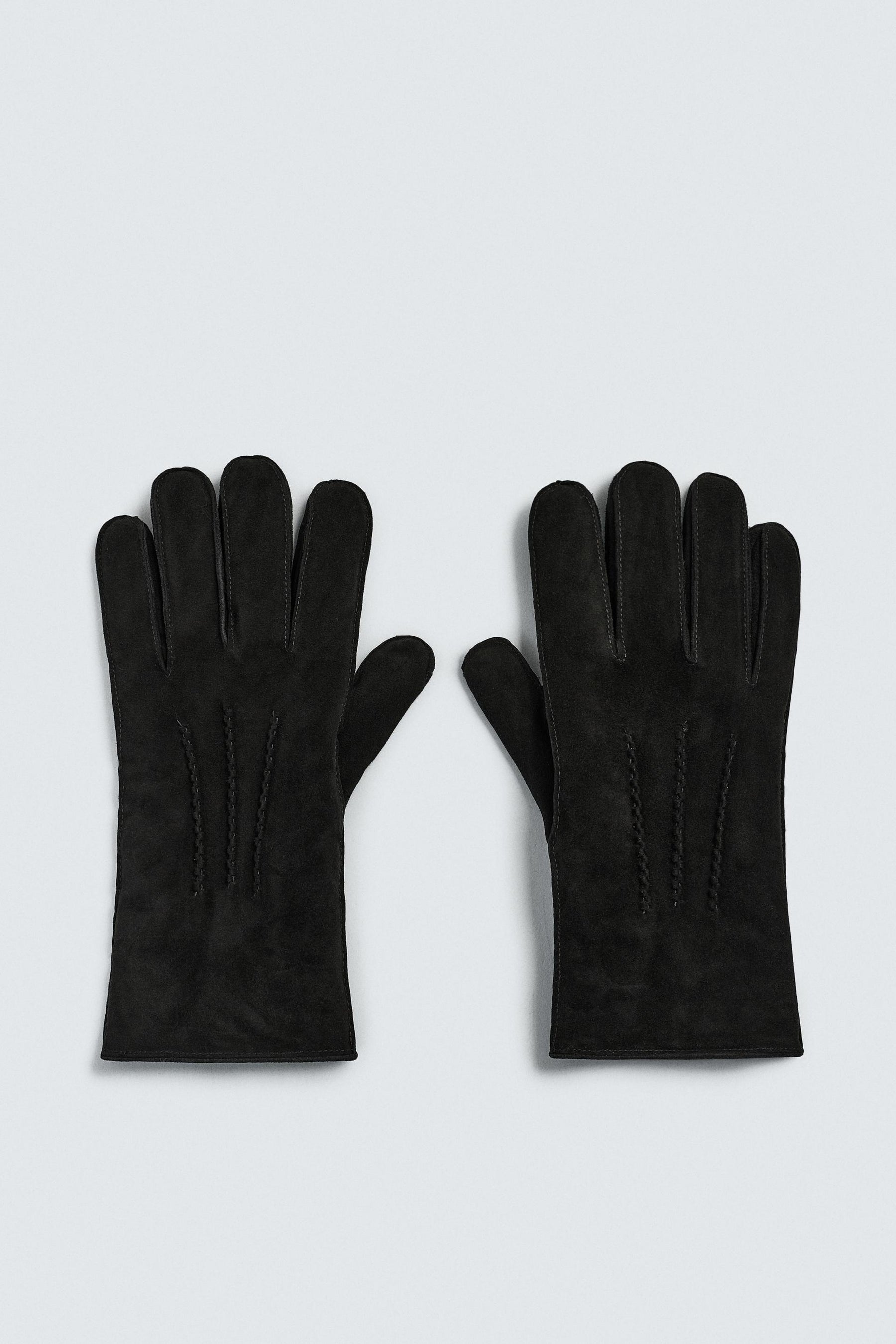 CONTRAST LEATHER GLOVES - Image 3