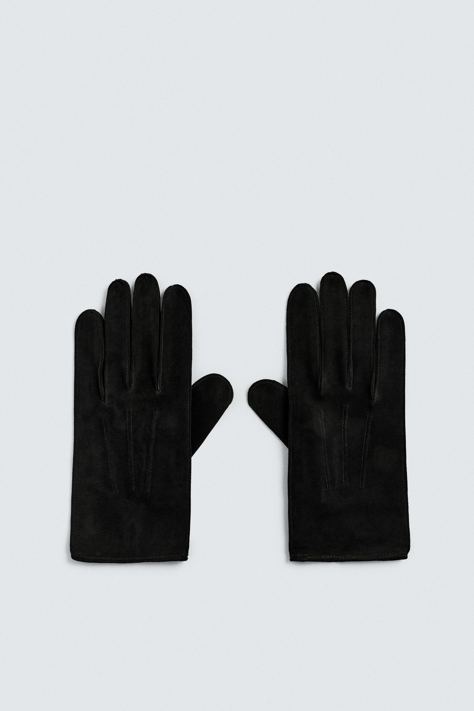 Suede Look Leather Gloves