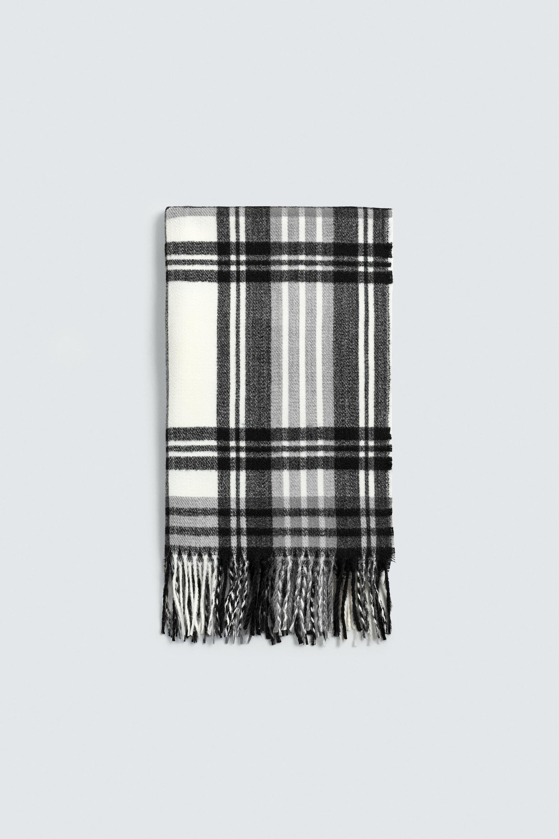 CHECK SCARF WITH FRINGING - Image 3