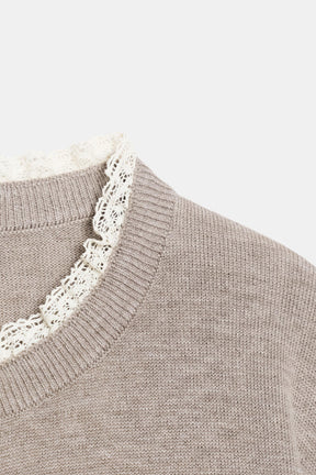 Lace-Trim Cardigan