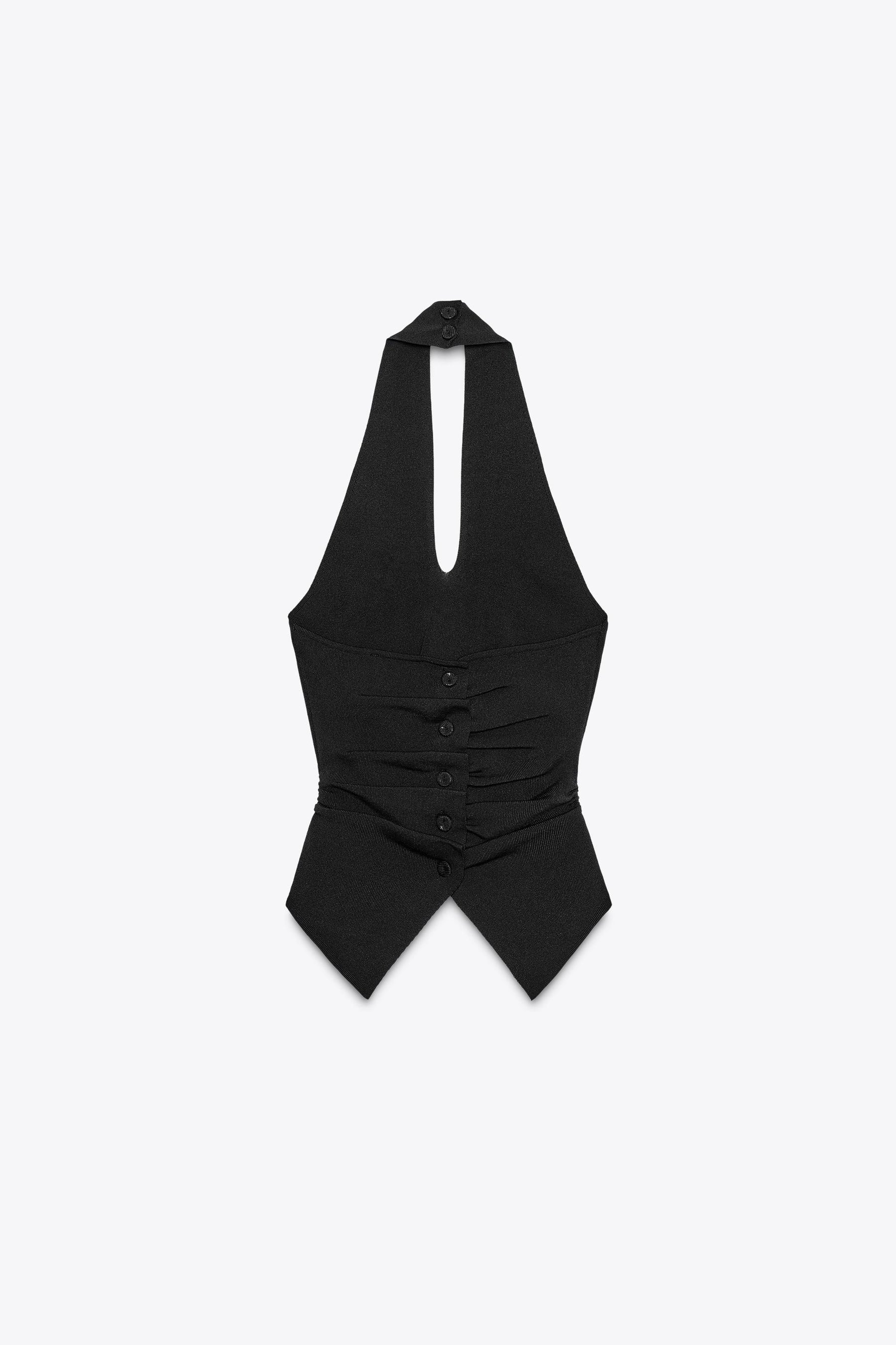 GATHERED KNIT HALTER TOP - Image 9