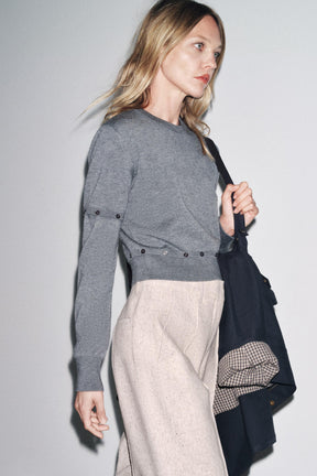 KNITTED JUMPER WITH DETACHABLE BUTTONS - Image 6