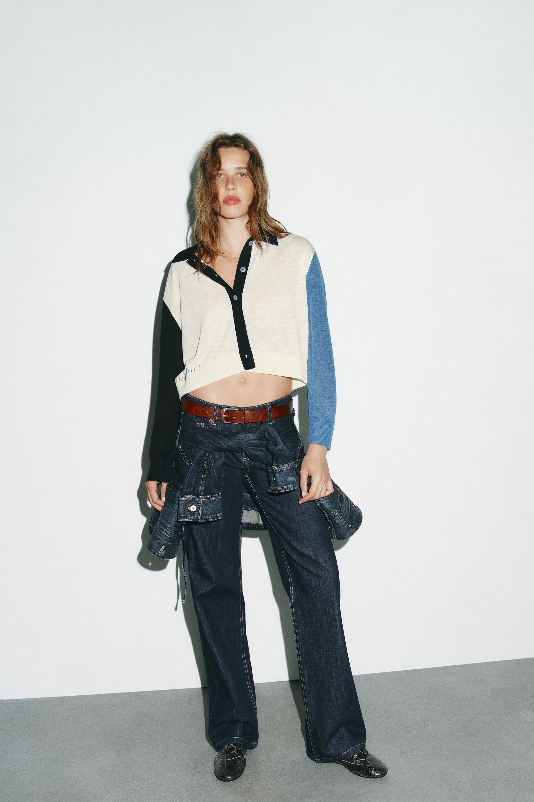 CONTRAST KNIT CARDIGAN - Image 1