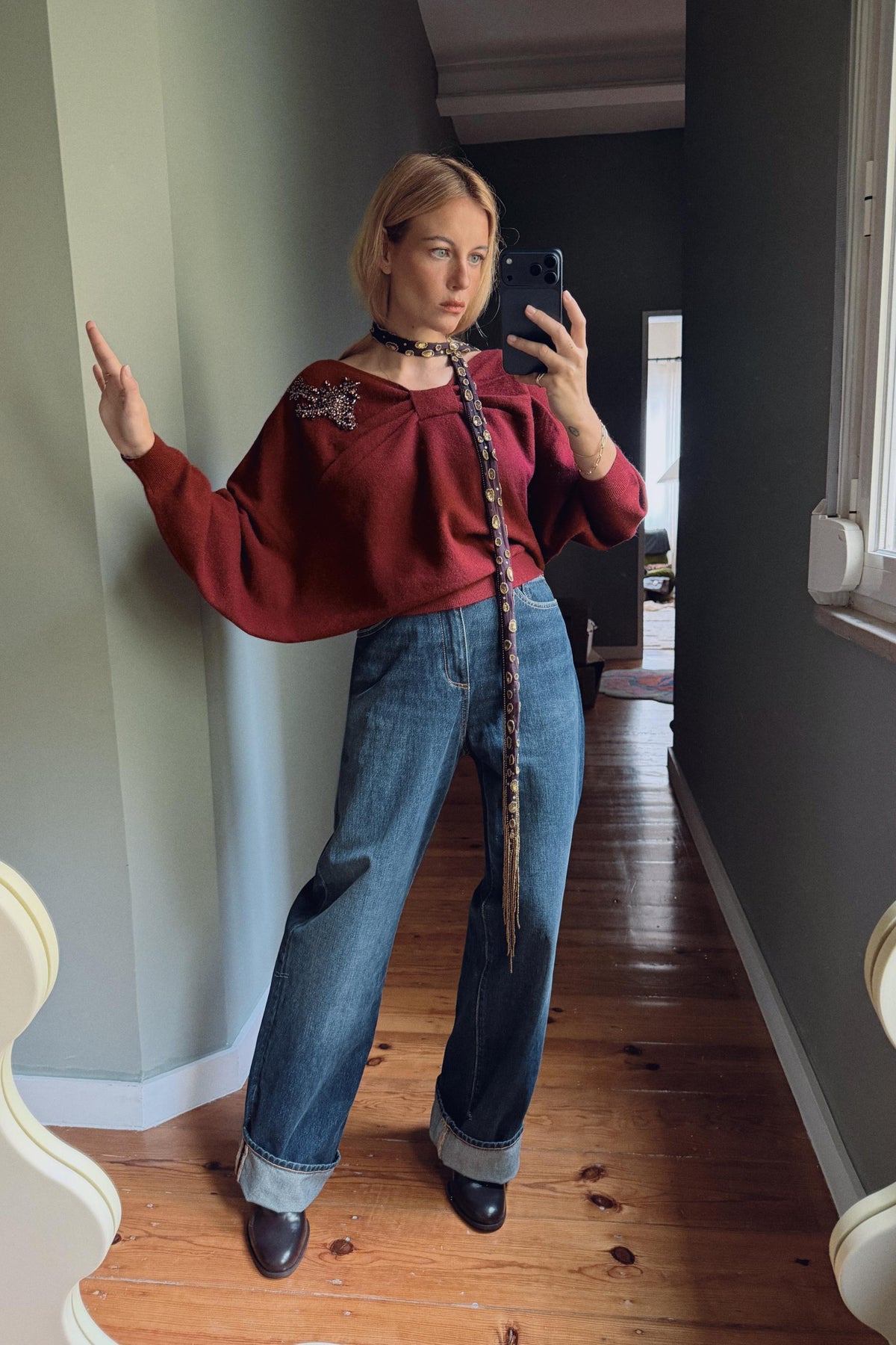 Rhinestone Knit Jumper