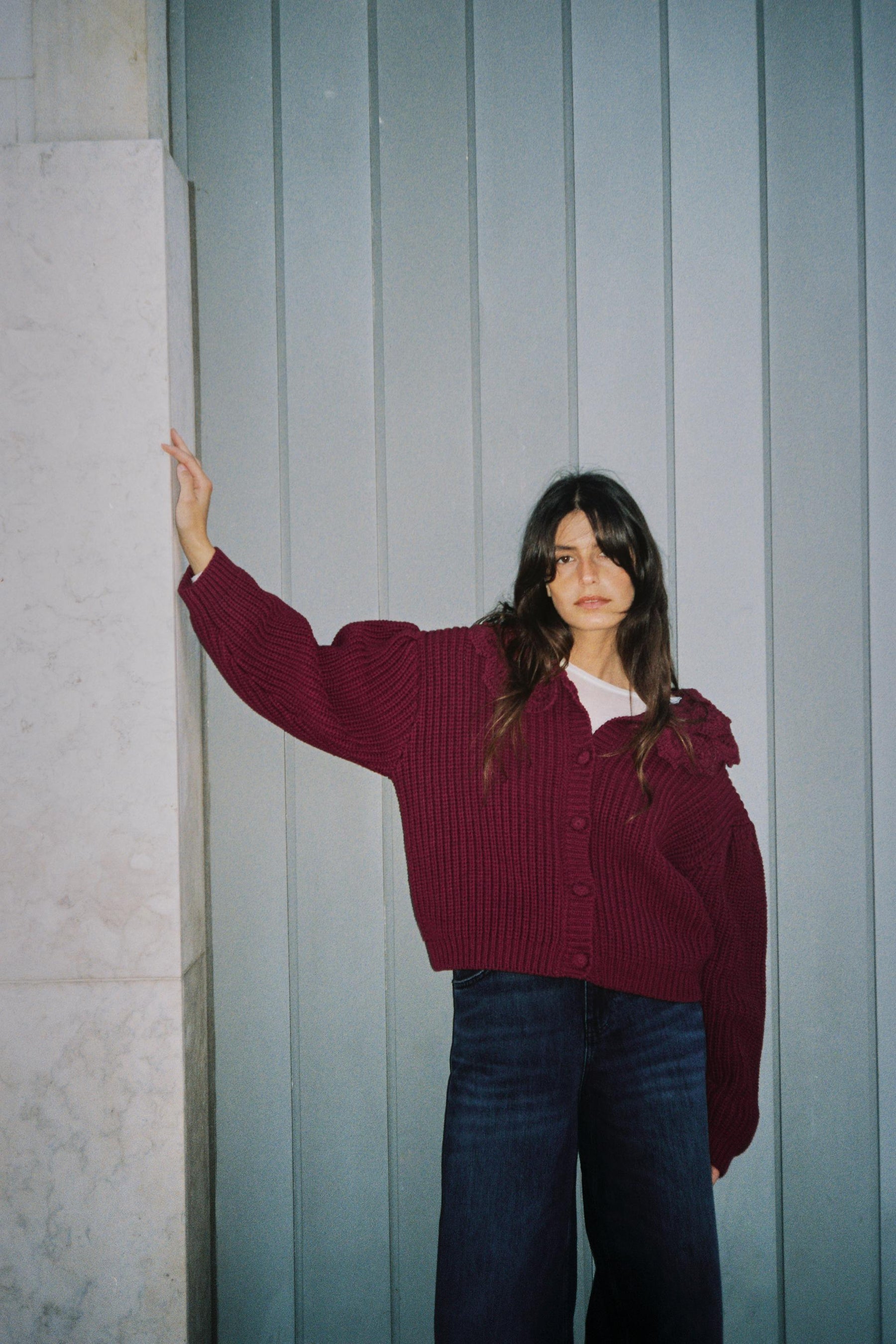 TEXTURED KNIT CARDIGAN