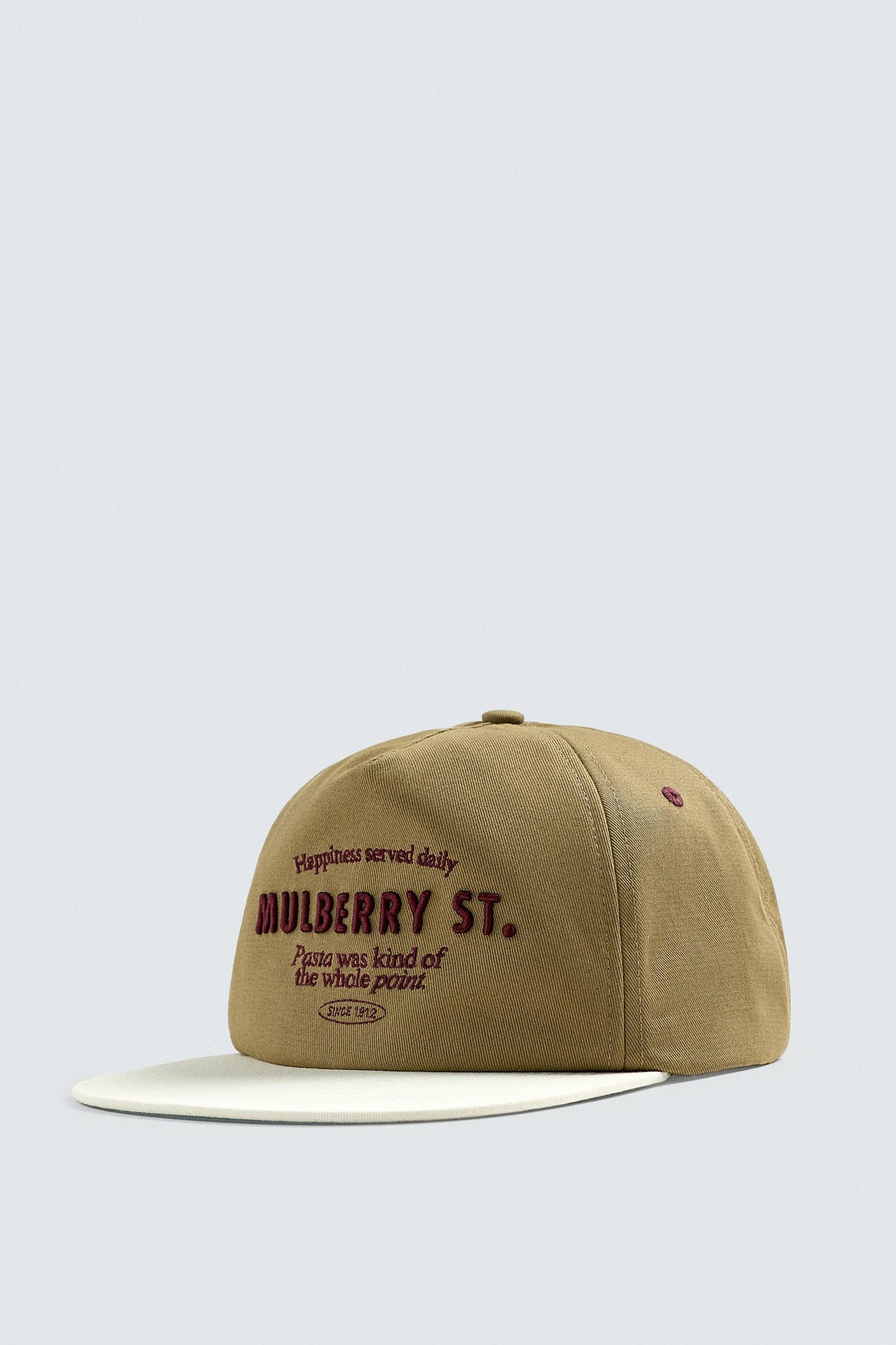 EMBROIDERED FLAT PEAK CAP - Image 1