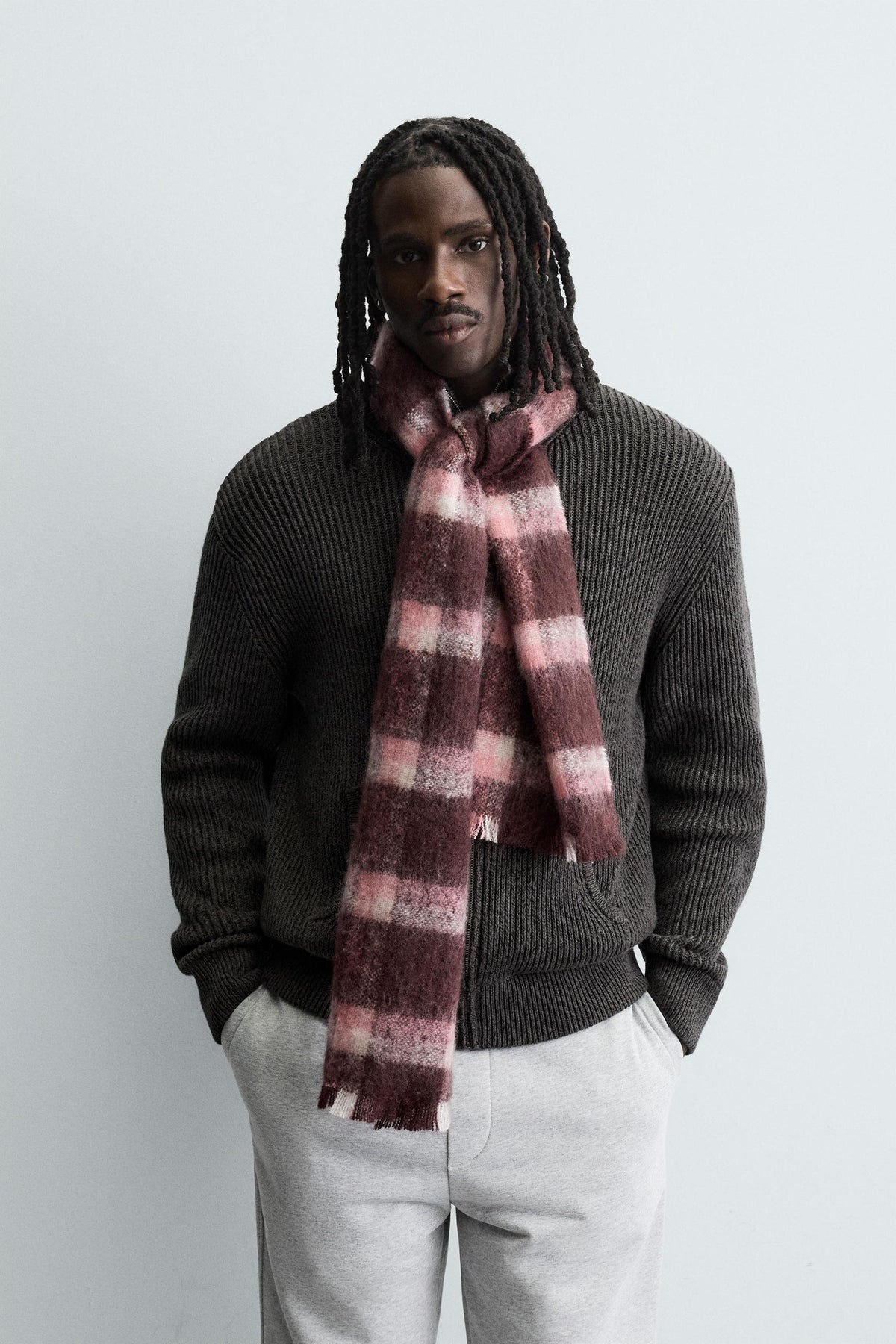 BRUSHED CHECK SCARF - Image 1