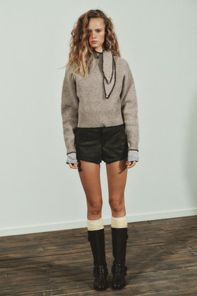 Bow-Detailed Knit Jumper
