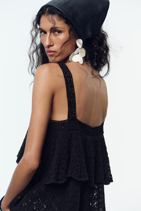 POINTELLE KNIT TOP WITH RUFFLE - Image 5