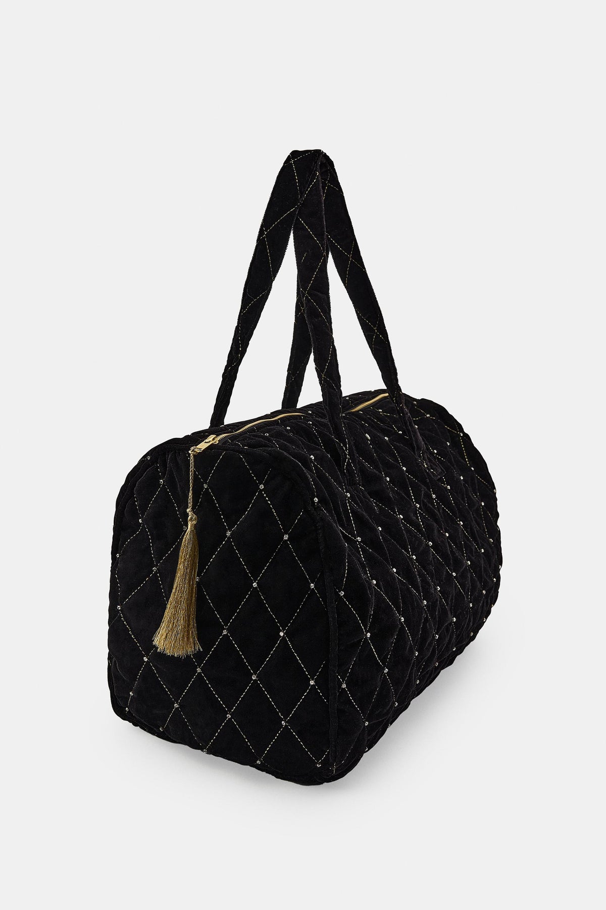 QUILTED VELVET GLITTER BAG