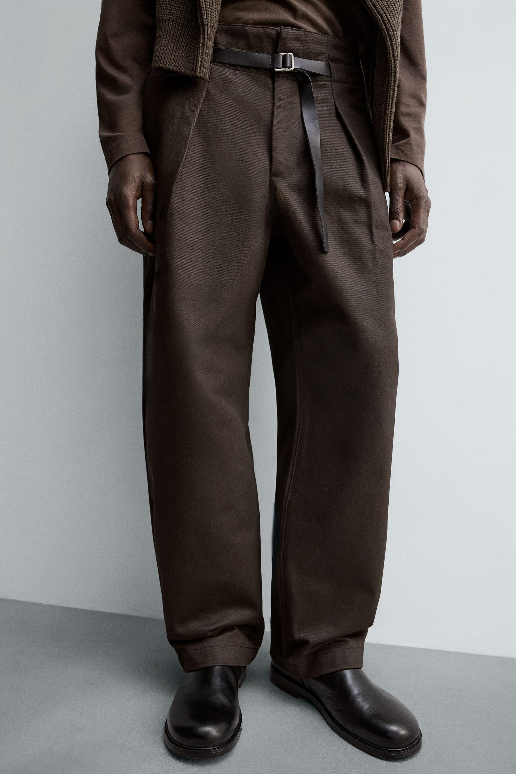 PLEATED TROUSERS WITH BELT - Image 5
