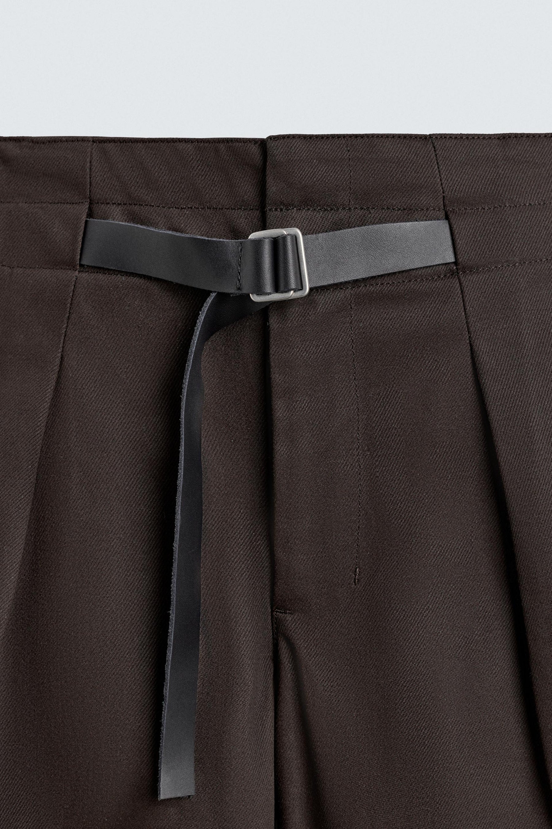 PLEATED TROUSERS WITH BELT - Image 9