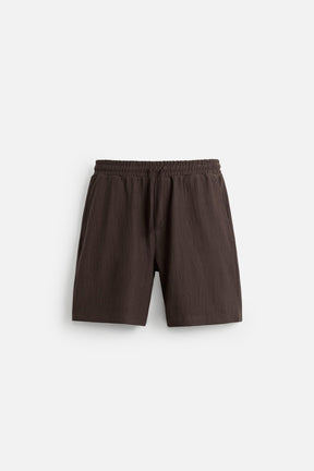 TEXTURED JOGGER BERMUDA SHORTS - Image 6