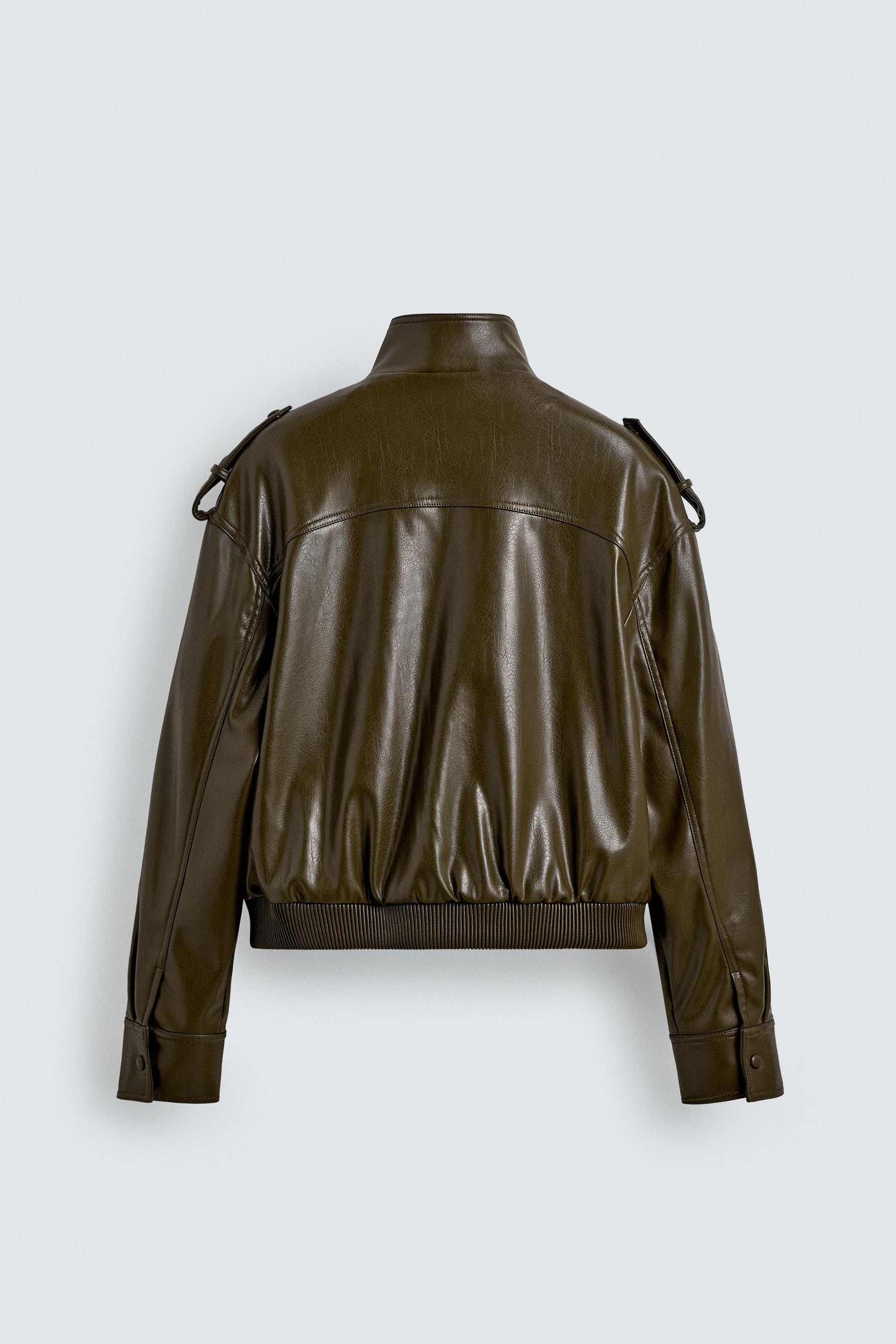 Cropped Faux Leather Jacket