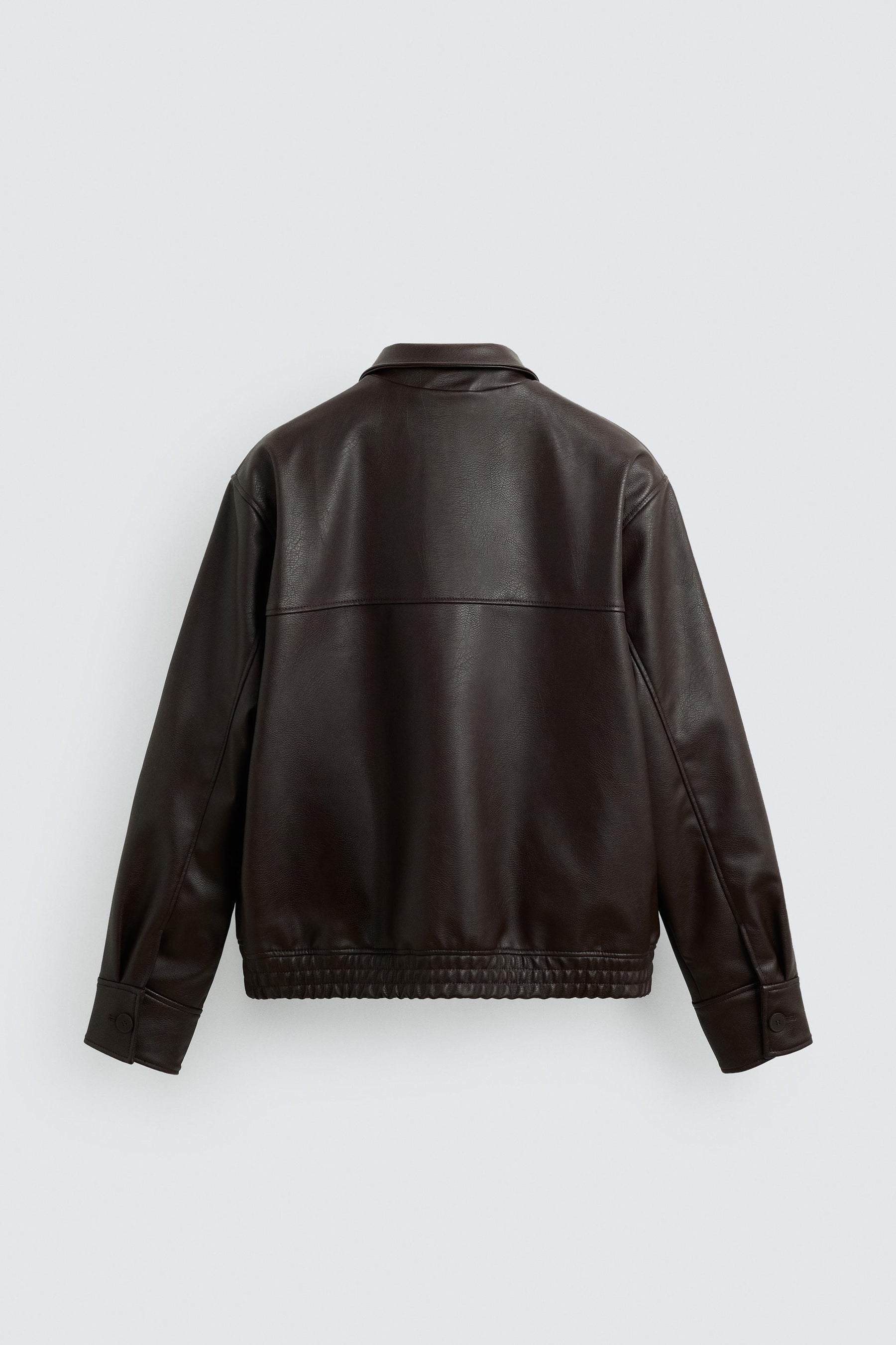 Faux Leather Bomber