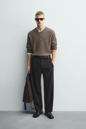 RELAXED FIT PLEATED TROUSERS - Image 1