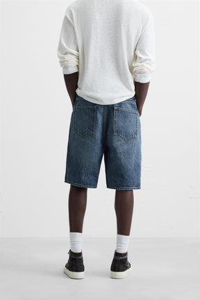 STRAIGHT-LEG DENIM BERMUDA SHORTS - Image 3