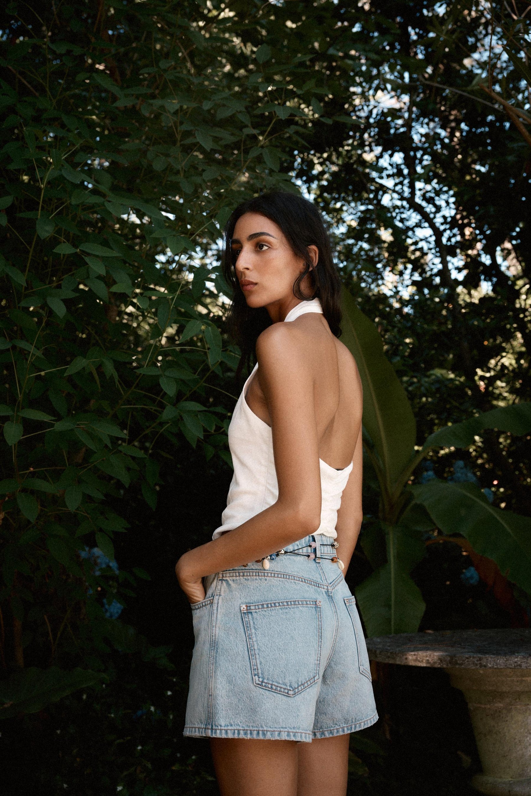 Mid-Waist Mom Fit Shorts